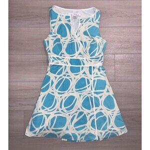 Lesley Evers Wrap dress in the Aqua Tumbleweed pattern Sz Medium M 8/10